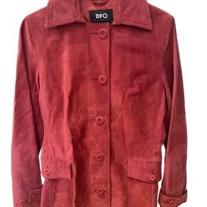 Women's Red Suede Jacket Size 4 w/ Satin Liner